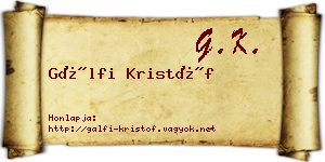 Gálfi Kristóf névjegykártya